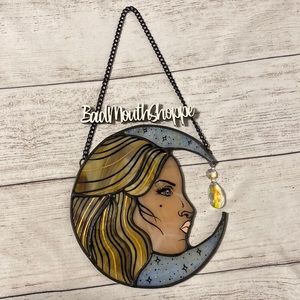 *Rouillet Glass Studio Stained Glass Art Neotraditional Moon Woman Suncatcher